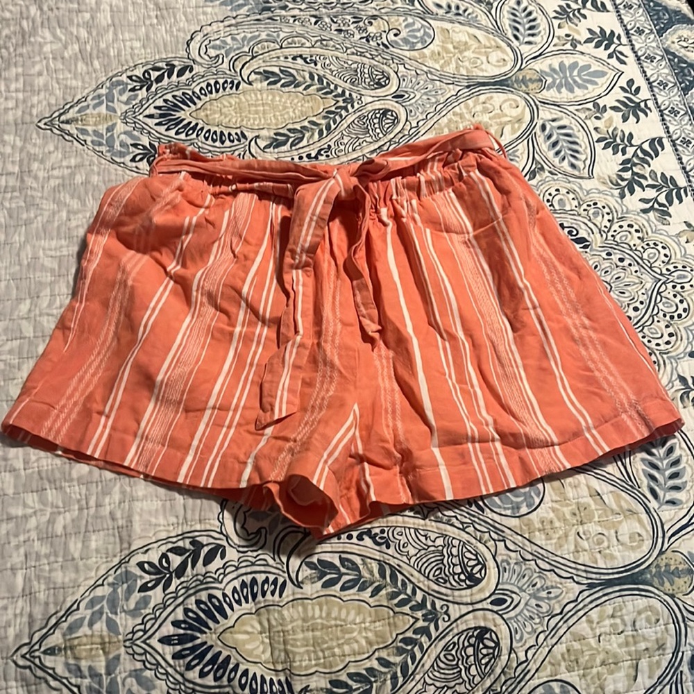 Mi Ami brand shorts, white stripes and orange, like new , size L